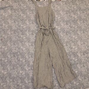 Old Navy Blue and White Striped Capri Length Jumpsuit Size XSP